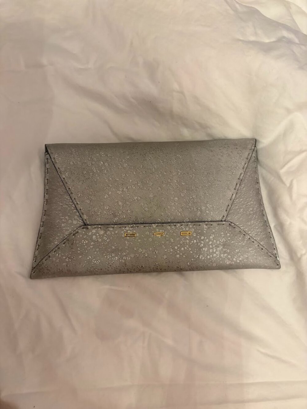 Used VBH Silver Envelope Clutch